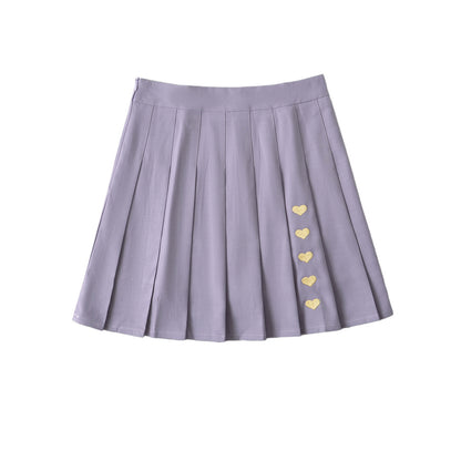 Peach Heart Embroidered Half length Skirt for Women