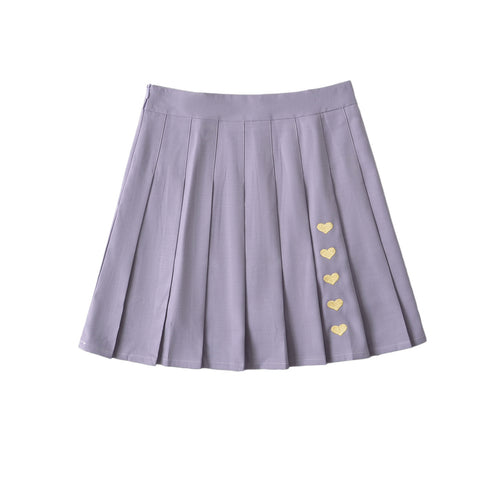 Peach Heart Embroidered Half length Skirt for Women