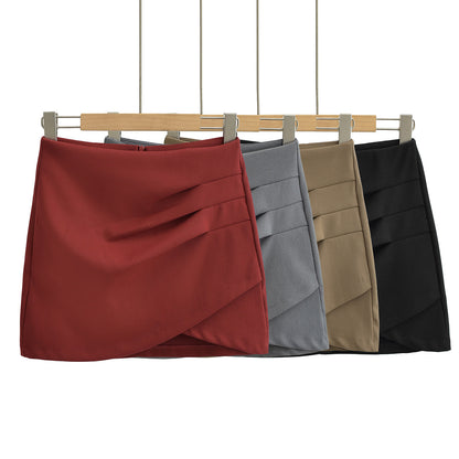 Irregular solid color skirt