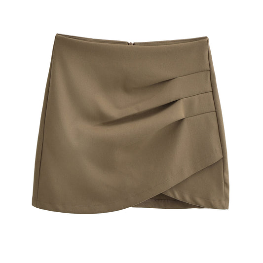 Irregular solid color skirt