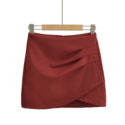 Irregular solid color skirt
