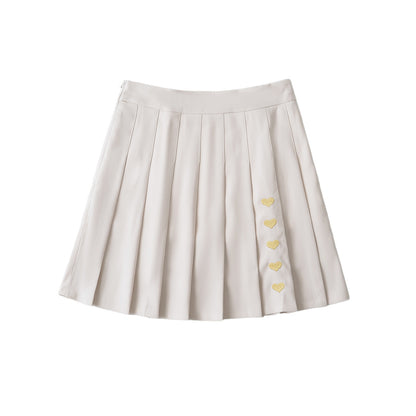 Peach Heart Embroidered Half length Skirt for Women