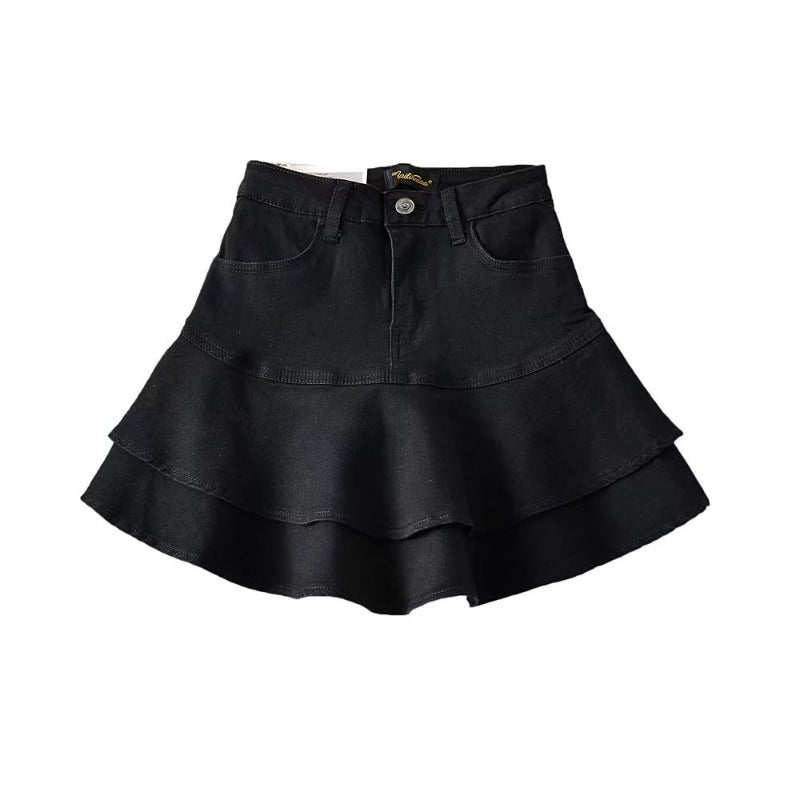 Lotus leaf edge high waisted skirt