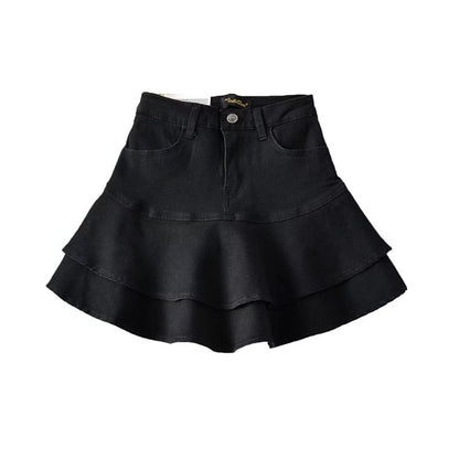 Lotus leaf edge high waisted skirt