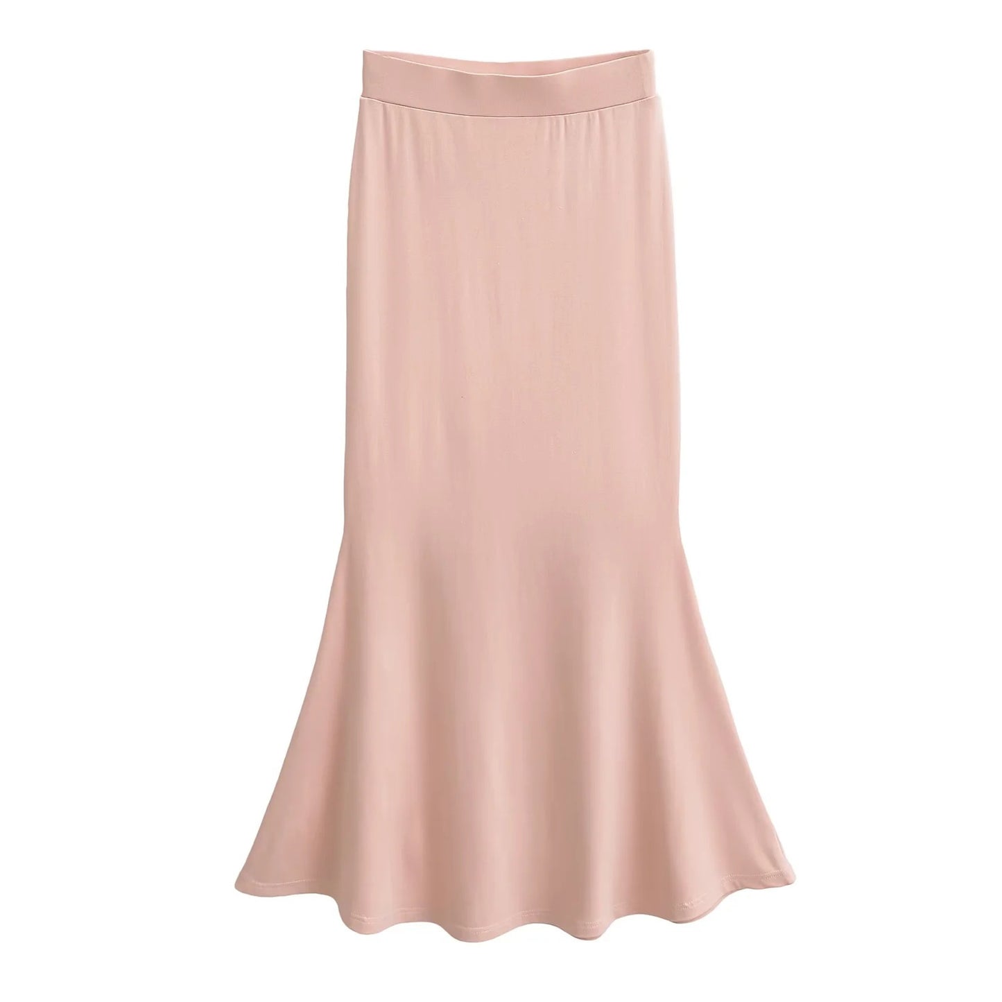 High waist tight half length long skirt