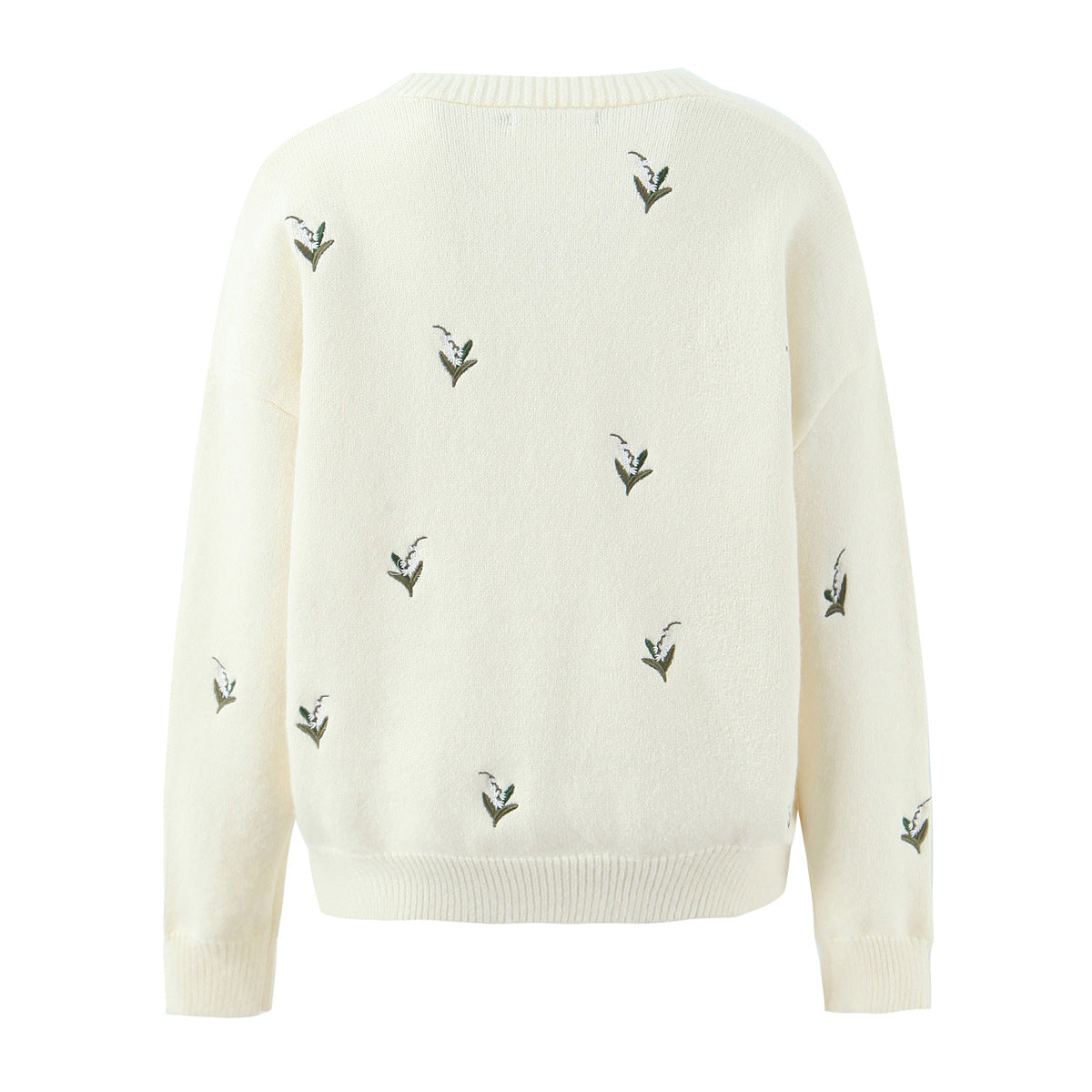 Retro style small fragrance V-neck single breasted knitted embroidered cardigan sweater