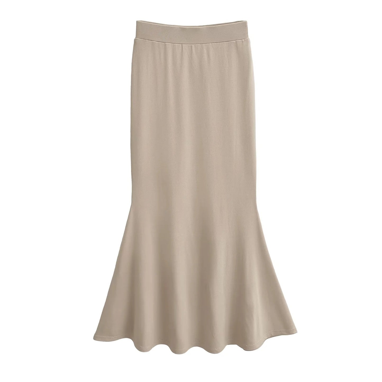 High waist tight half length long skirt