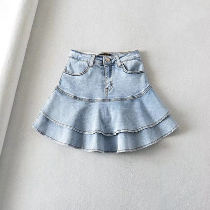 Lotus leaf edge high waisted skirt