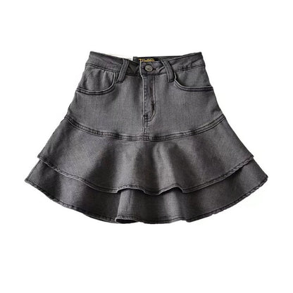 Lotus leaf edge high waisted skirt