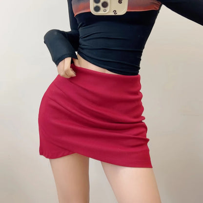 Irregular solid color skirt