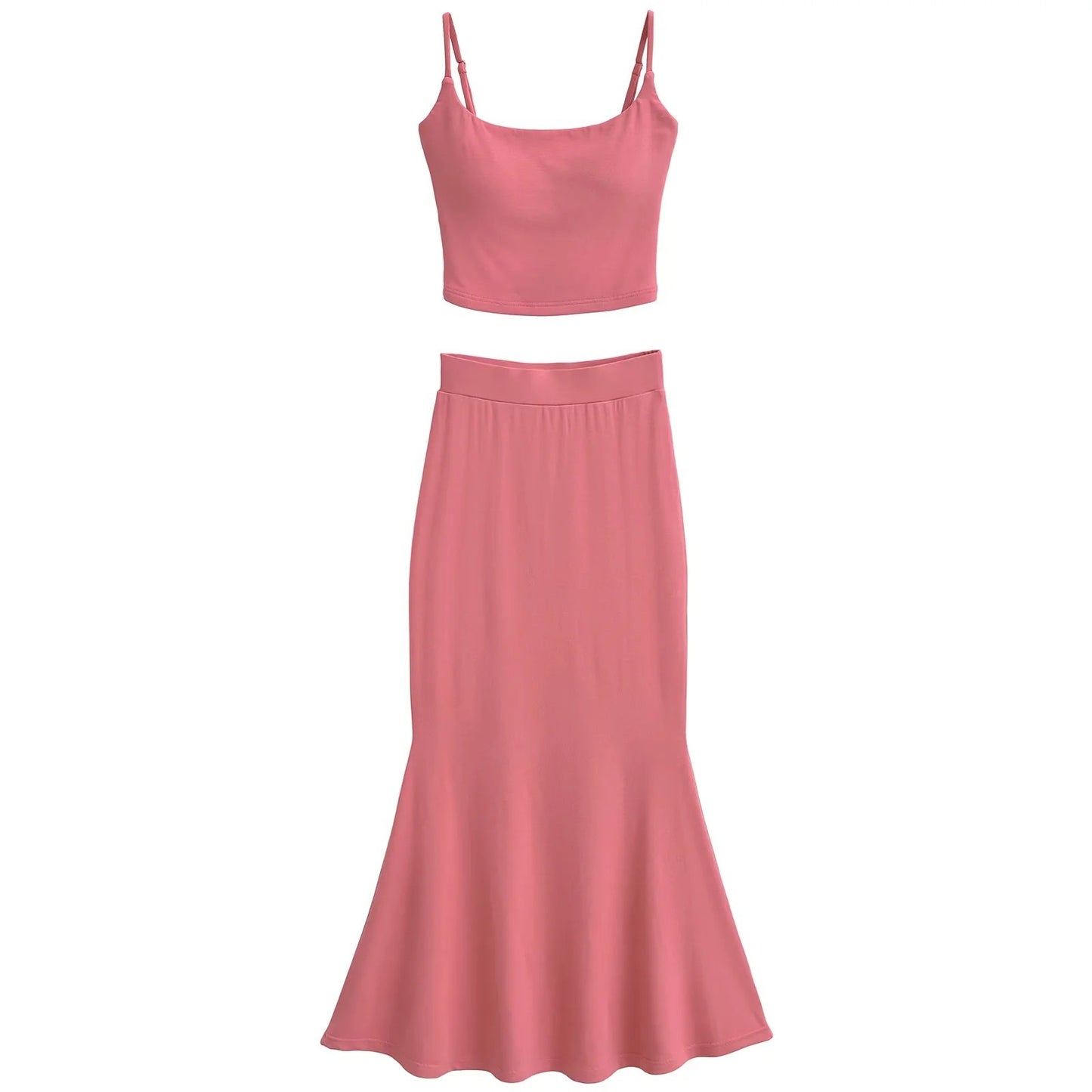 High waist tight half length long skirt