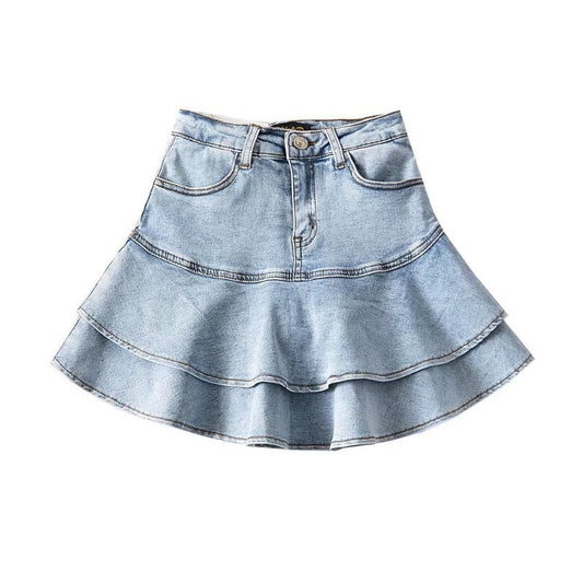 Lotus leaf edge high waisted skirt