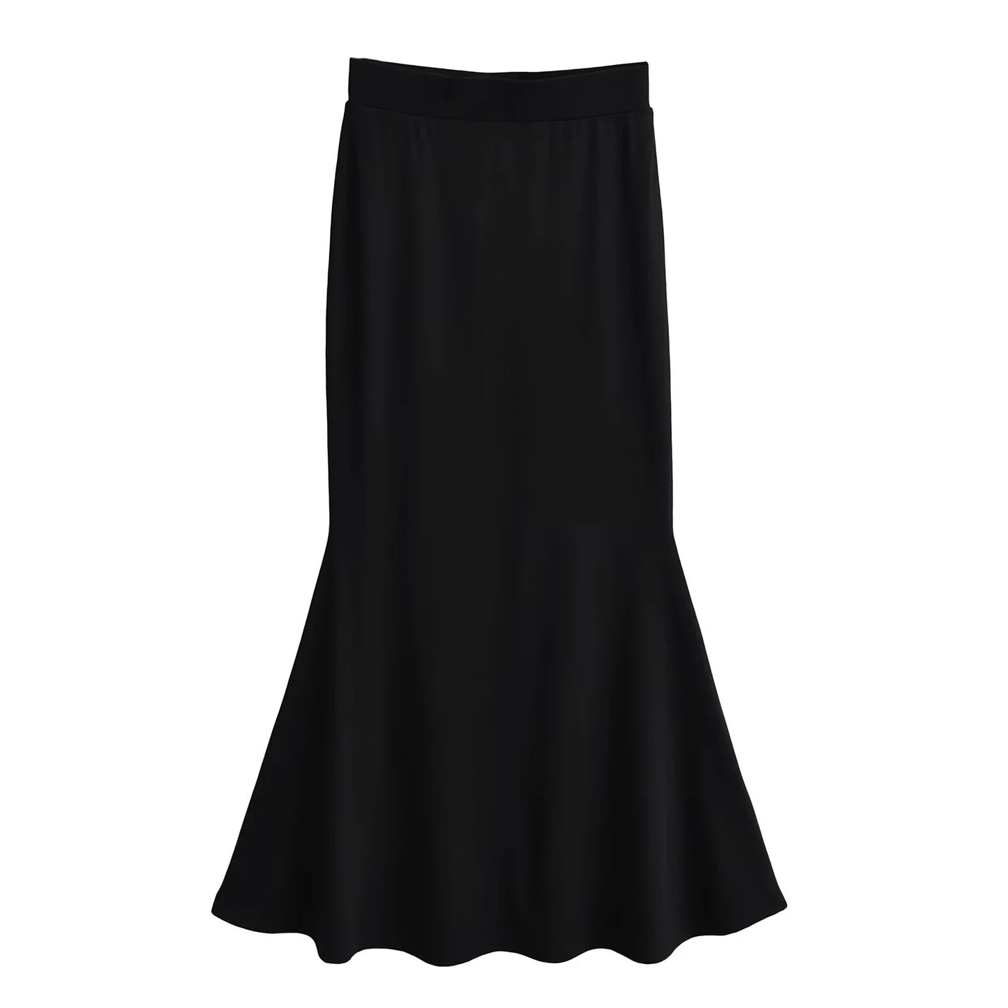 High waist tight half length long skirt